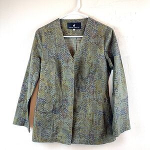 Peruvian Connection Pima Cotton Women’s Blazer Tribal Aztec Button Closure Sz 8